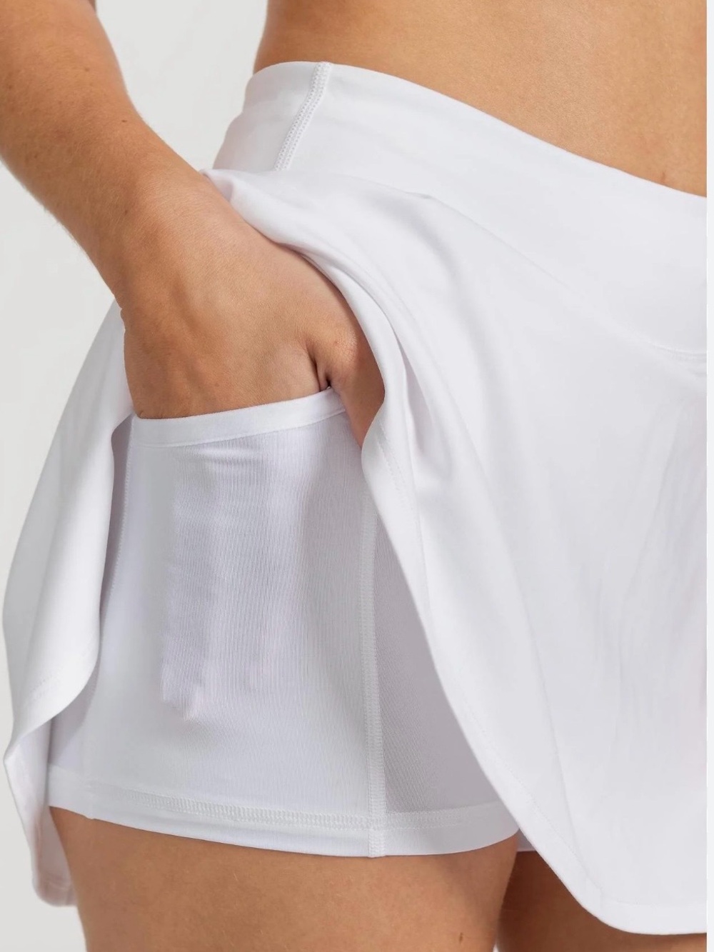 Athleta White Asymmetrical Active Skort with Pocket